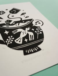 Image 2 of Tea Time (lino print - A5)