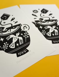 Image 4 of Tea Time (lino print - A5)