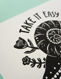 Image 2 of Take it Easy (lino print - A4)