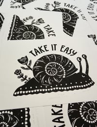 Image 4 of Take it Easy (lino print - A4)