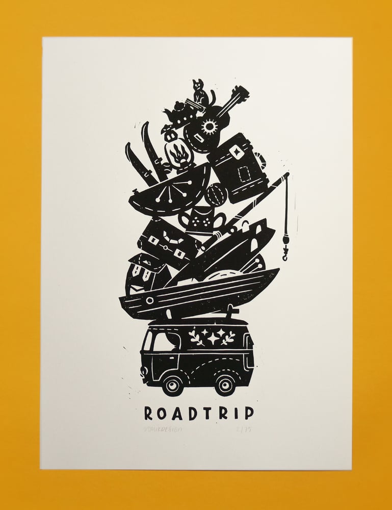 Image of Road Trip (lino print - 25x35cm)