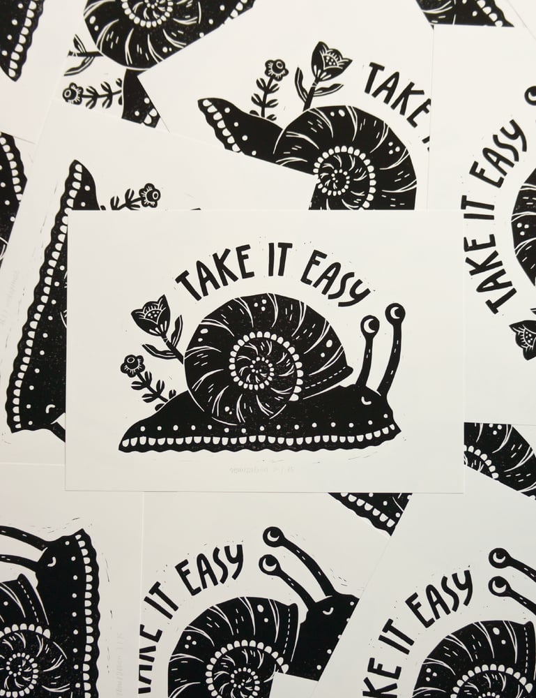 Image of Take it Easy (lino print - A4)