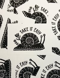 Image 1 of Take it Easy (lino print - A4)