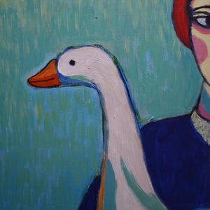 Image of Large Contemporary painting, 'Claudia and Layla' Poppy Ellis