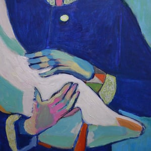 Image of Large Contemporary painting, 'Claudia and Layla' Poppy Ellis