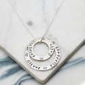 Personalized Large and and Small Sterling Silver Circles of Love Necklace