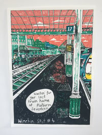 Image 1 of Winchin Spot #4 - Waitin' for yer Last Train Hame at Platform Seventeen - Original A3 Screenprint