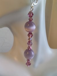 Image 3 of PURPLE CAT EYE EARRINGS