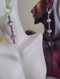 Image 1 of PURPLE CAT EYE EARRINGS