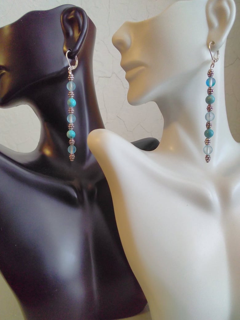 Image of BLUE MYSTIC AURA EARRINGS