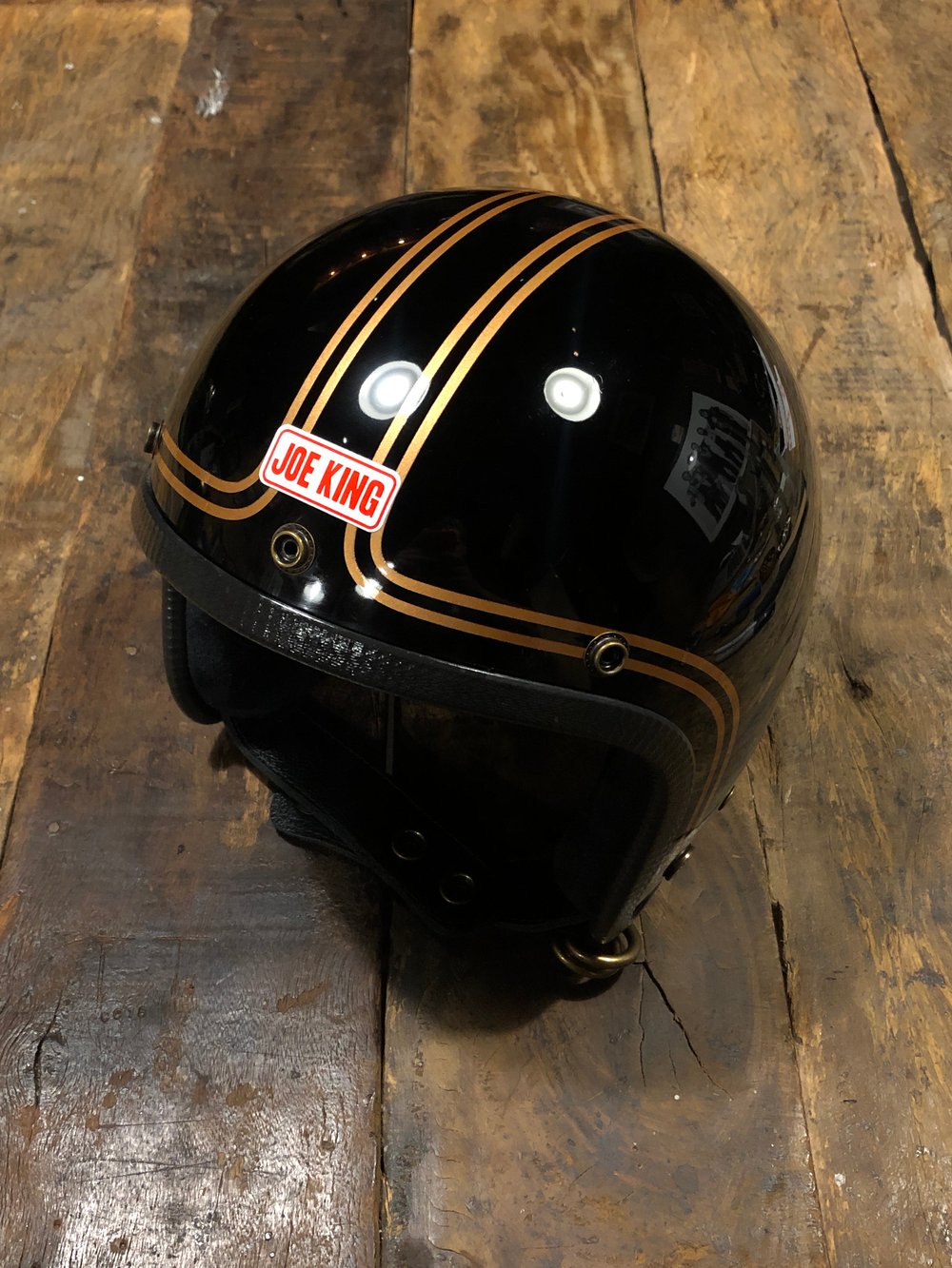 JK400 Black & Double Gold Pinstripes