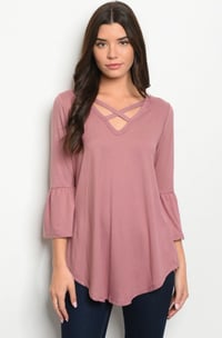 Image 2 of Mauve Criss Cross Top