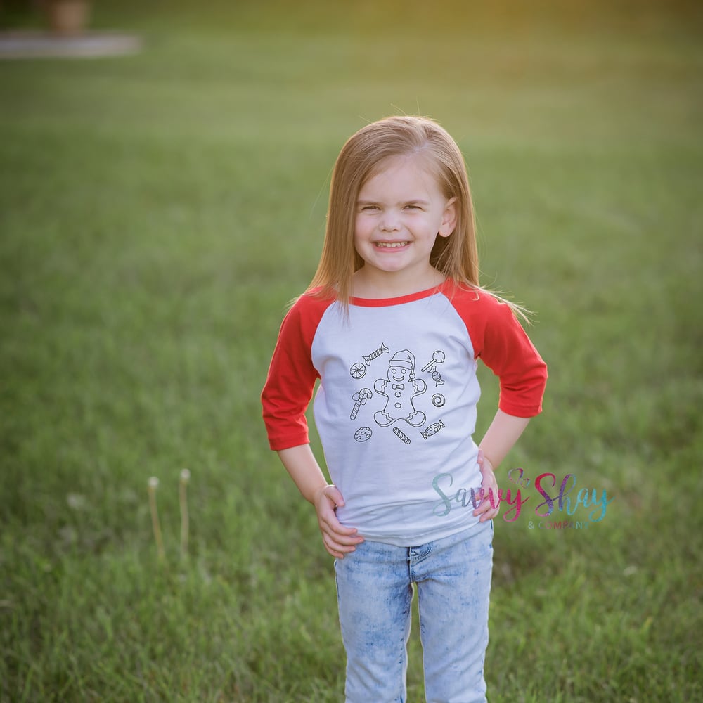 Image of Gingerbread Coloring T-Shirt | Toddler & Youth Sizes