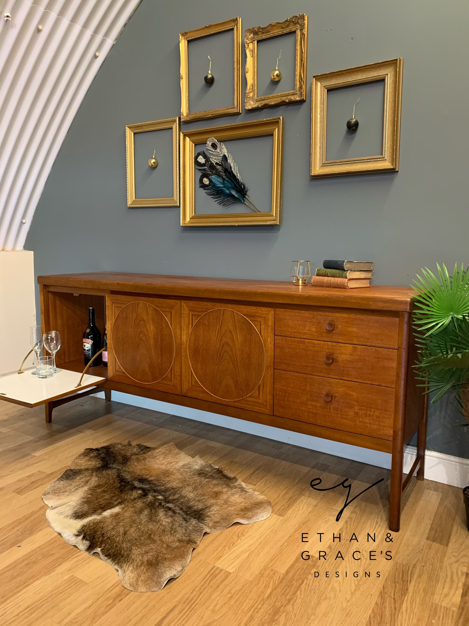 Image of Naked nathan teak circles sideboard