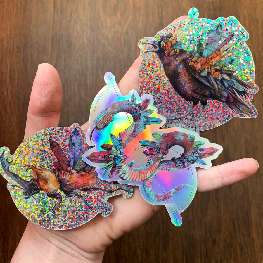 Image of Holo Glitter 'Crystalline Abnormalities' Sticker Pack