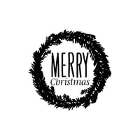 Wreath Merry Christmas Tag Stamp