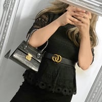 Brianna Lace Peplum Black