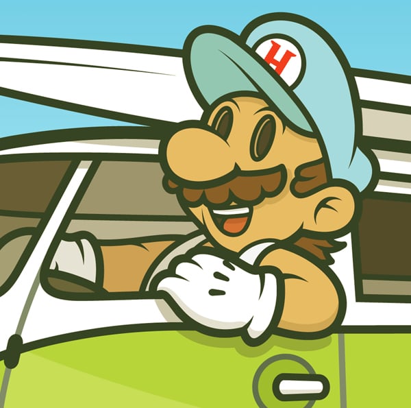 Image of GONE SURFING! Limited Edition Print plus free mystery stickers!