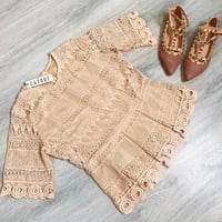 Brianna Lace Peplum Nude