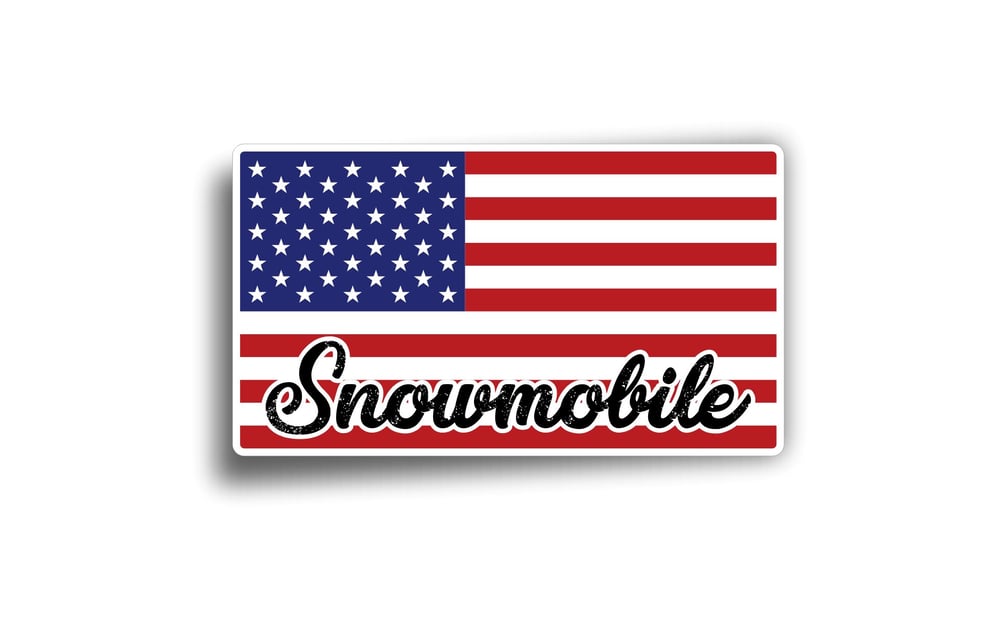 Image of AMERICAN FLAG SNOWMOBILE