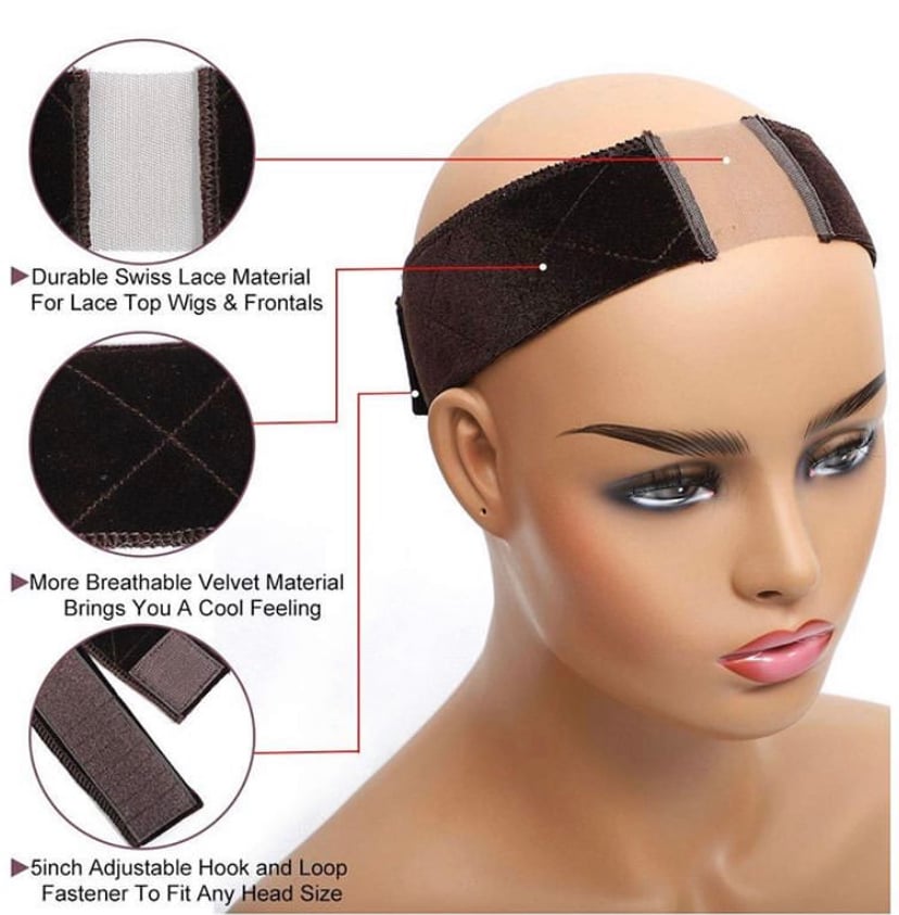 Wig Elastic Headband Adjustable Hook-and-loop Fastener Elastic