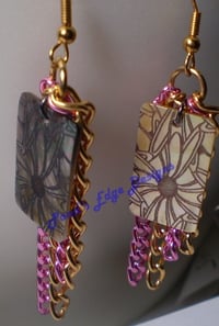 Pink and Gold Chain Earrings