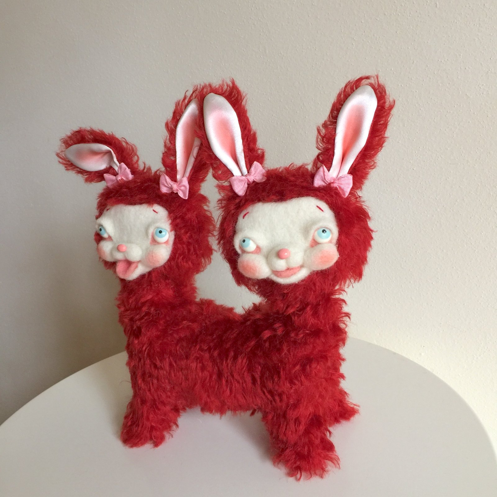 two headed bunny plush