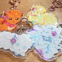 Image 1 of Vulpix Evolution Acrylic Charm Keychain