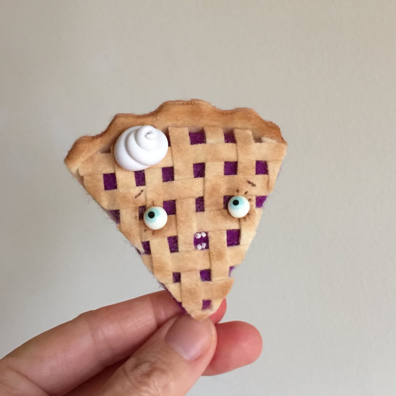 Image of Toothy Blueberry Pie Ornament or Brooch
