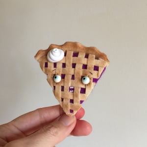 Image of Toothy Blueberry Pie Ornament or Brooch