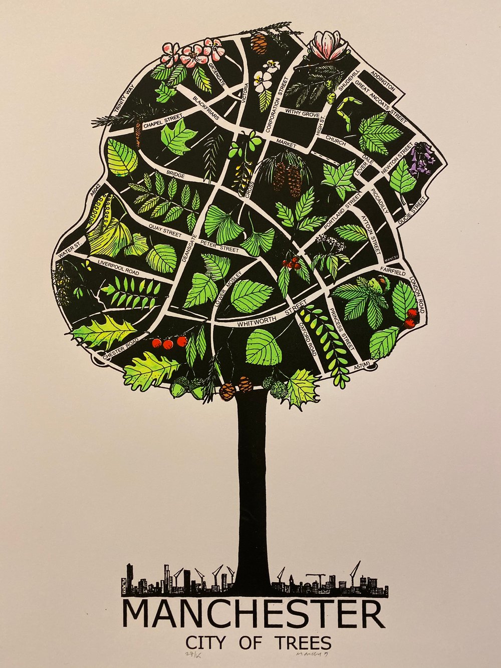 Image of A3 City of Trees screen print 
