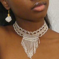 Image 3 of Nubian Queen Fringed Beaded Choker