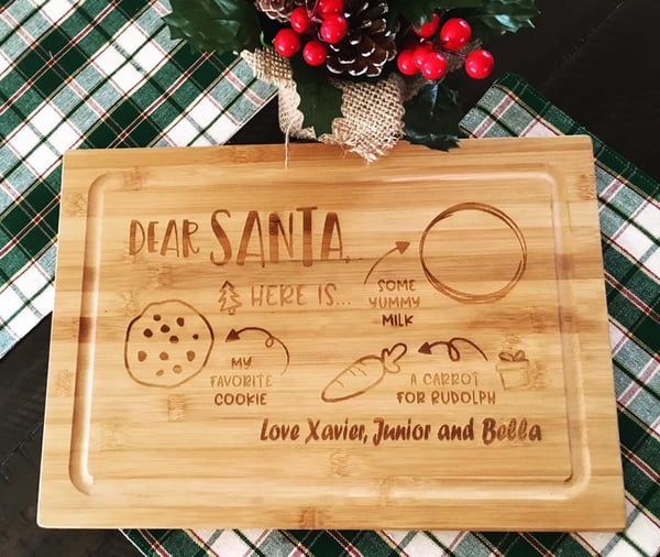 Image of Santa and Rudolph treat board