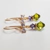 Olivine + Lavender Bow Earrings