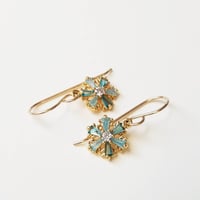 Image 2 of Aqua Snowflake Earrings