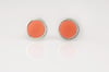 Round Stud Earrings-coral orange