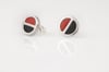 Split Round Stud Earrings-red&black