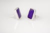 Rectangle Stud Earrings-Purple