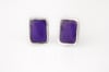 Rectangle Stud Earrings-Purple