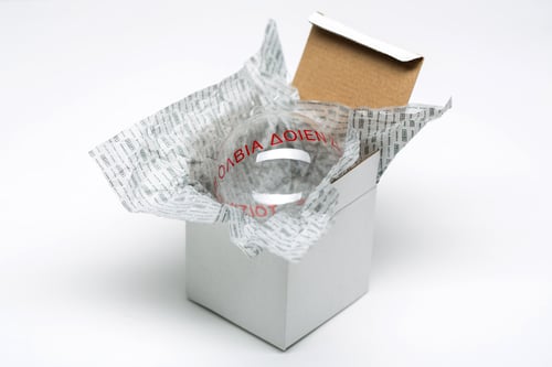 Image of VERBA 10cm Christmas tree ball with red inscription in Ancient Greek