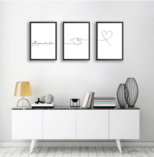 Image of All you need is love A4 Prints - set of 3