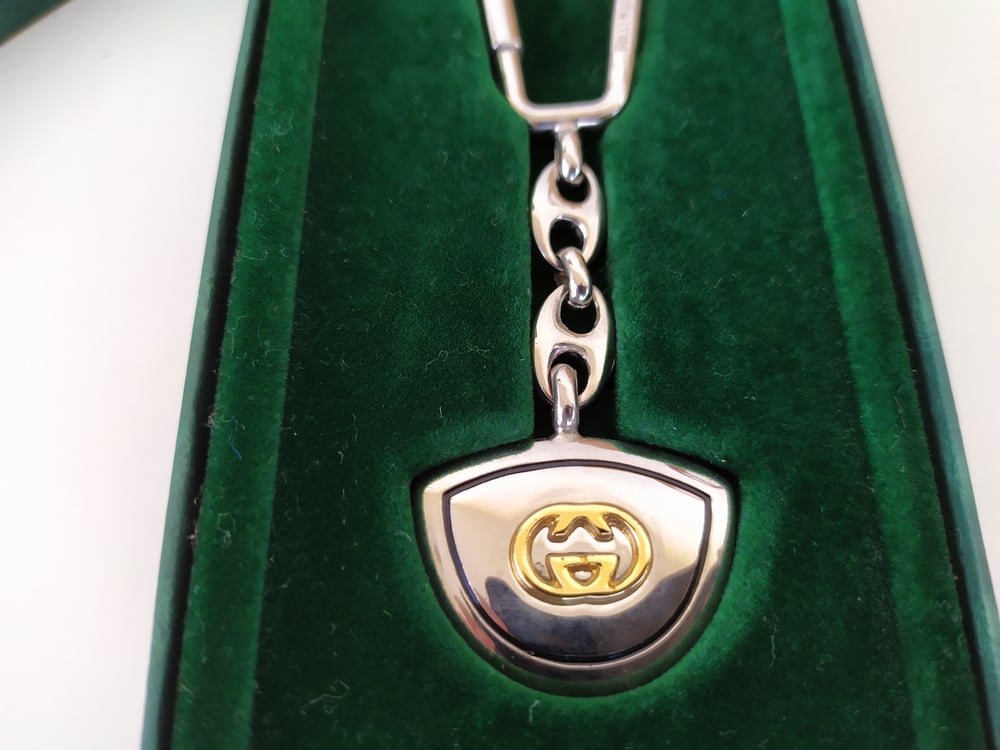 Image of Vintage Gucci GG logo keychain keyring