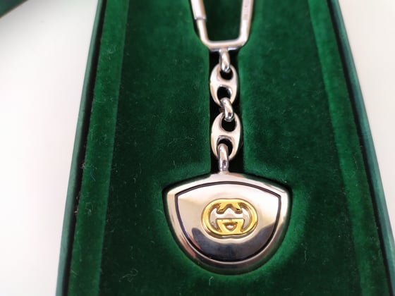 Image of Vintage Gucci GG logo keychain keyring