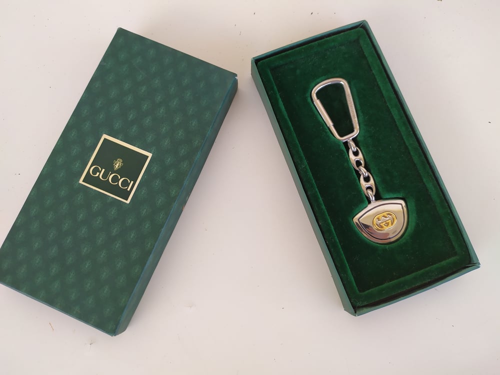 Image of Vintage Gucci GG logo keychain keyring
