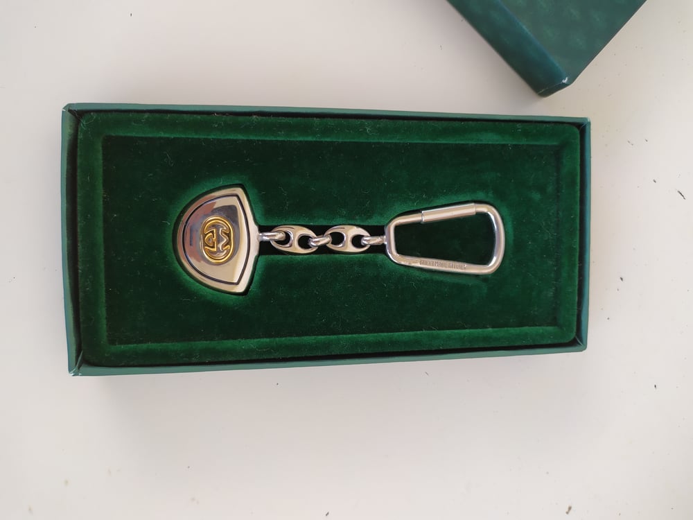 Image of Vintage Gucci GG logo keychain keyring