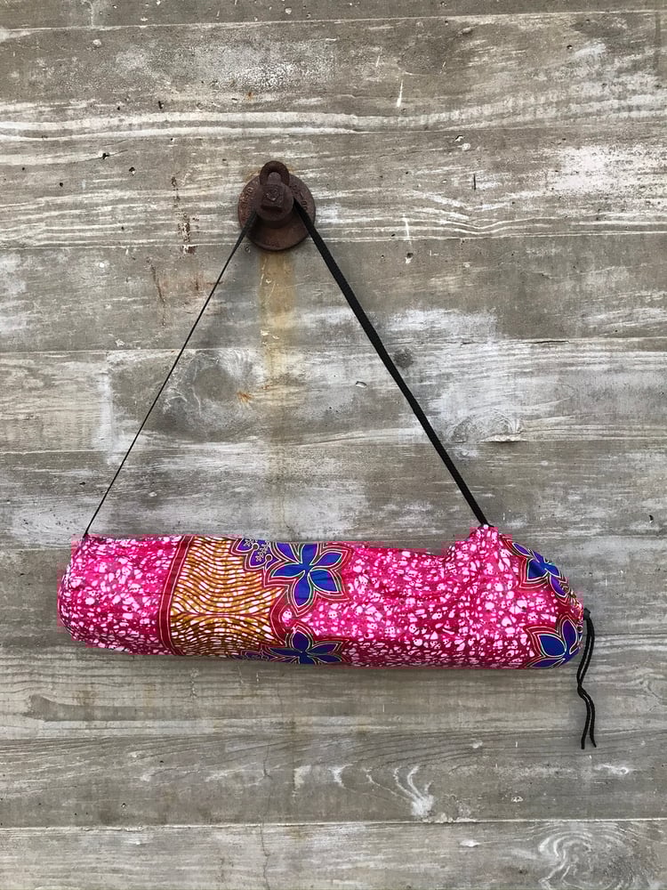 Image of Pink with Blue flowers