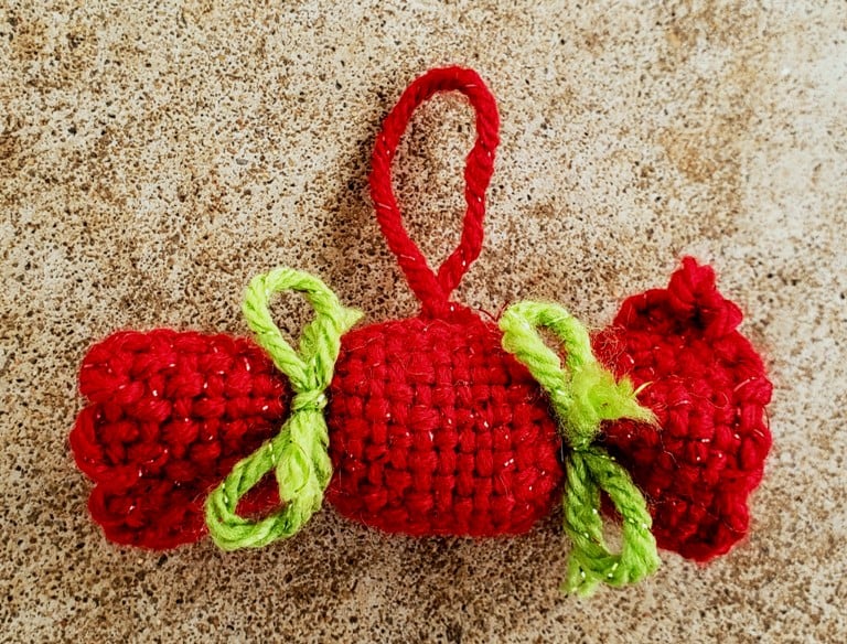 Image of Xmas Candy Ornament, handwoven