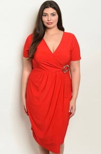 Image 2 of Curvy Catch Me Under The Mistletoe Red Dress