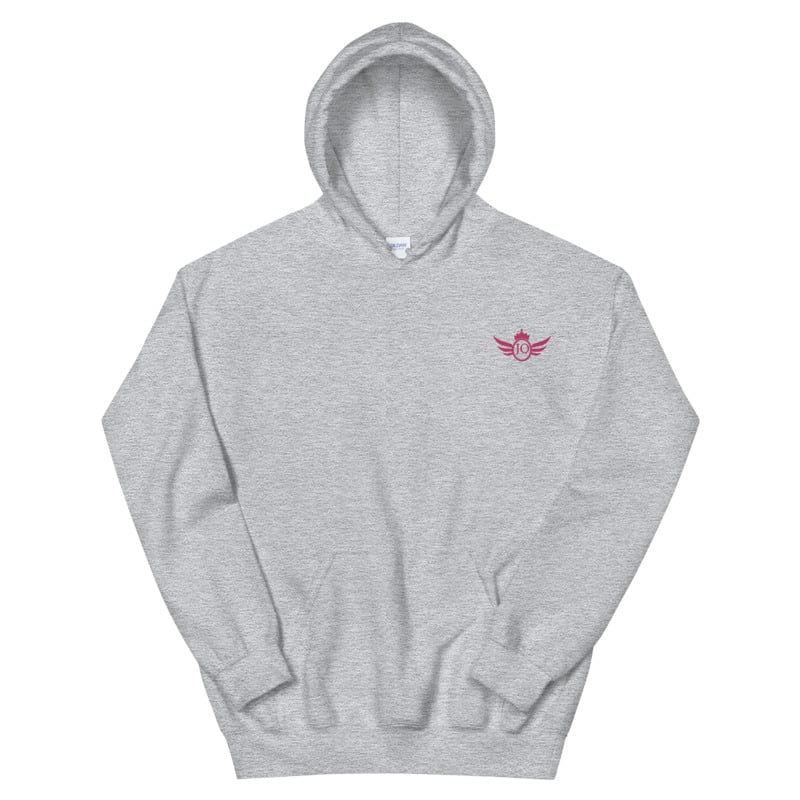 gray pink hoodie