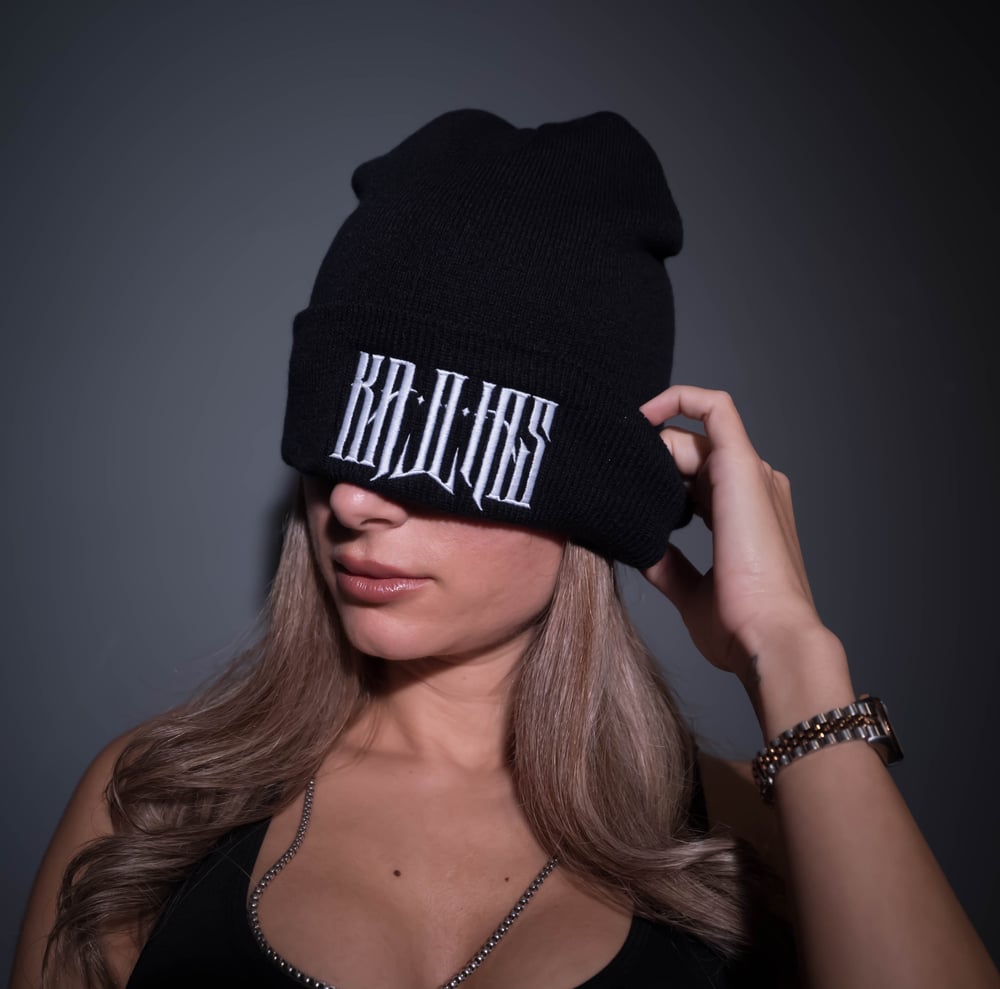 Image of Kallias Beanie White on Black